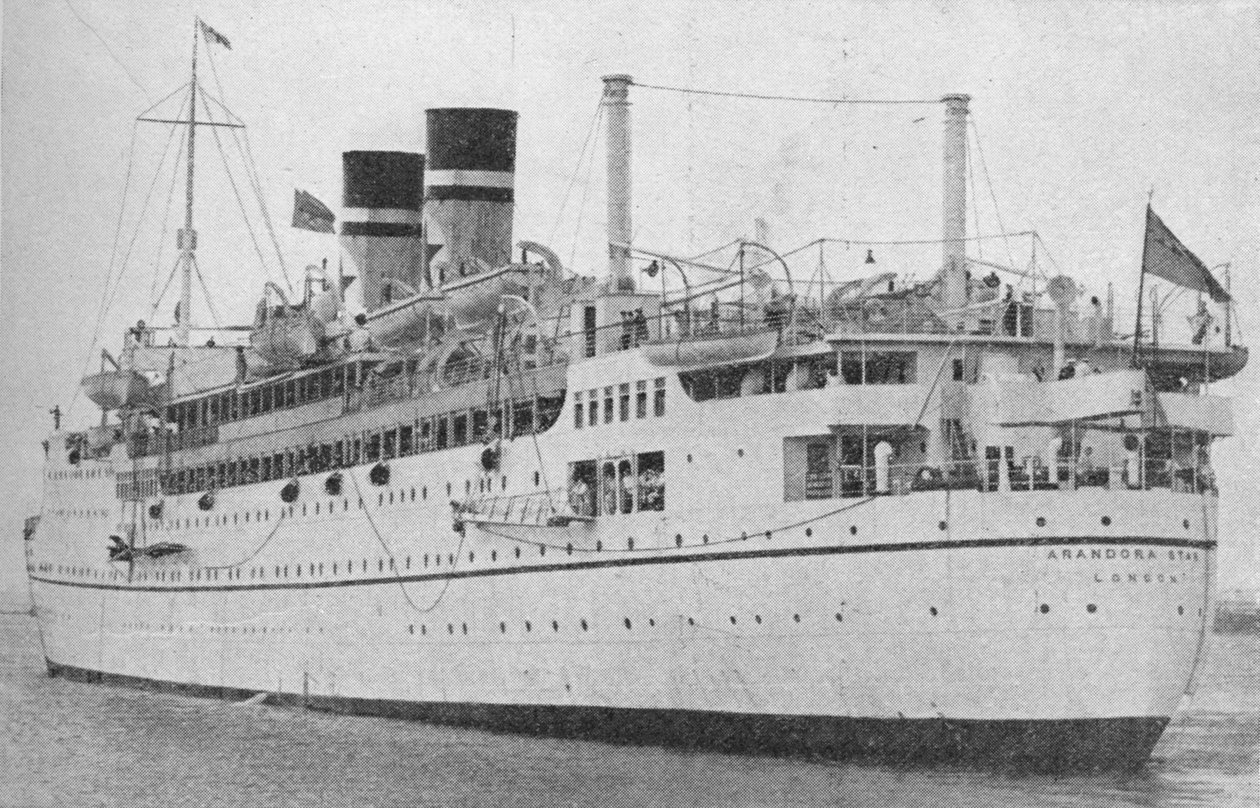 Az Arandora-csillag a békeidőszak kezdetén, 1938 1940 alkotó: Unbekannt