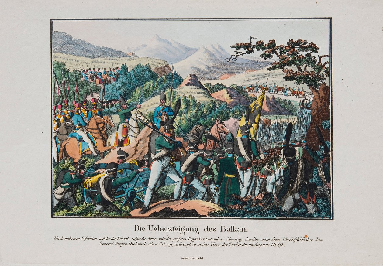 Ivan Ivanovics Diebitsch gráf hadserege átkel a Balkánon, c. 1830 alkotó: Unbekannt
