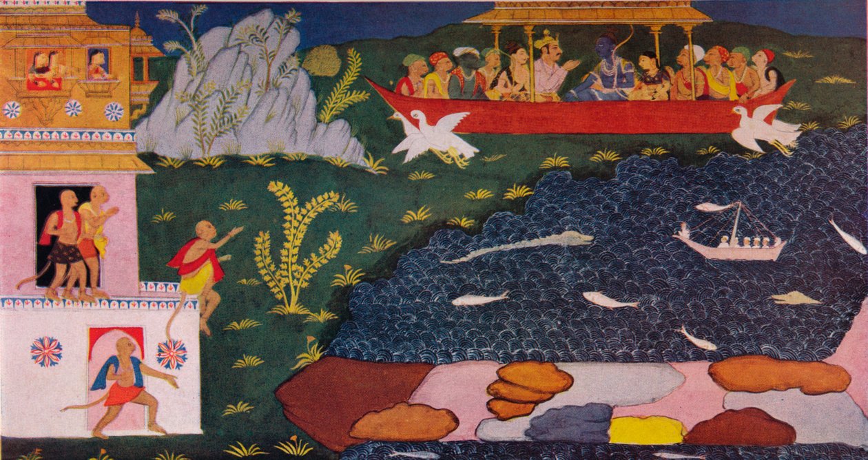 Rama és Sita érkezése a légikocsiban, 18. század, 1937 alkotó: Unbekannt