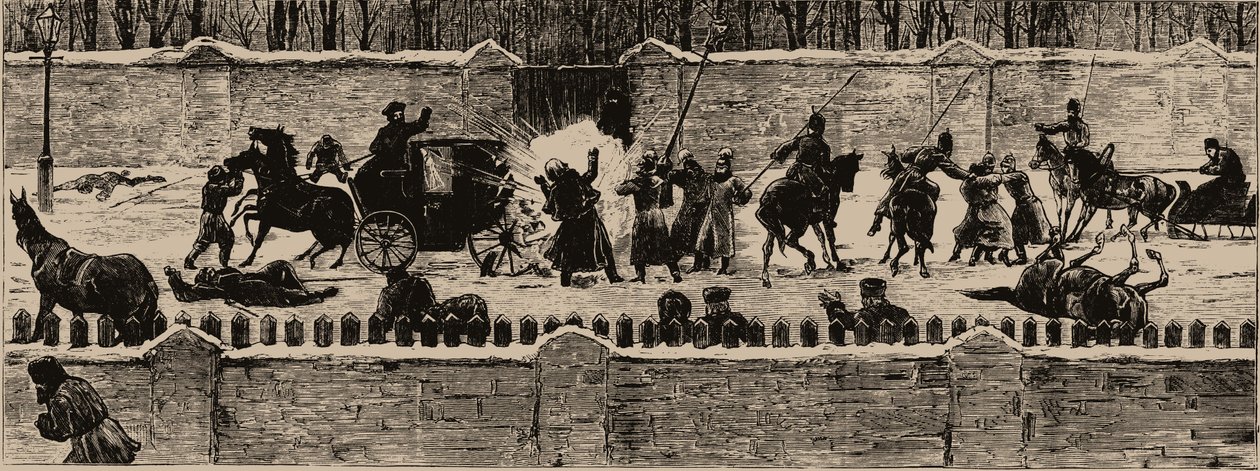 Sándor meggyilkolása 1881. március 13-án. alkotó: Unbekannt