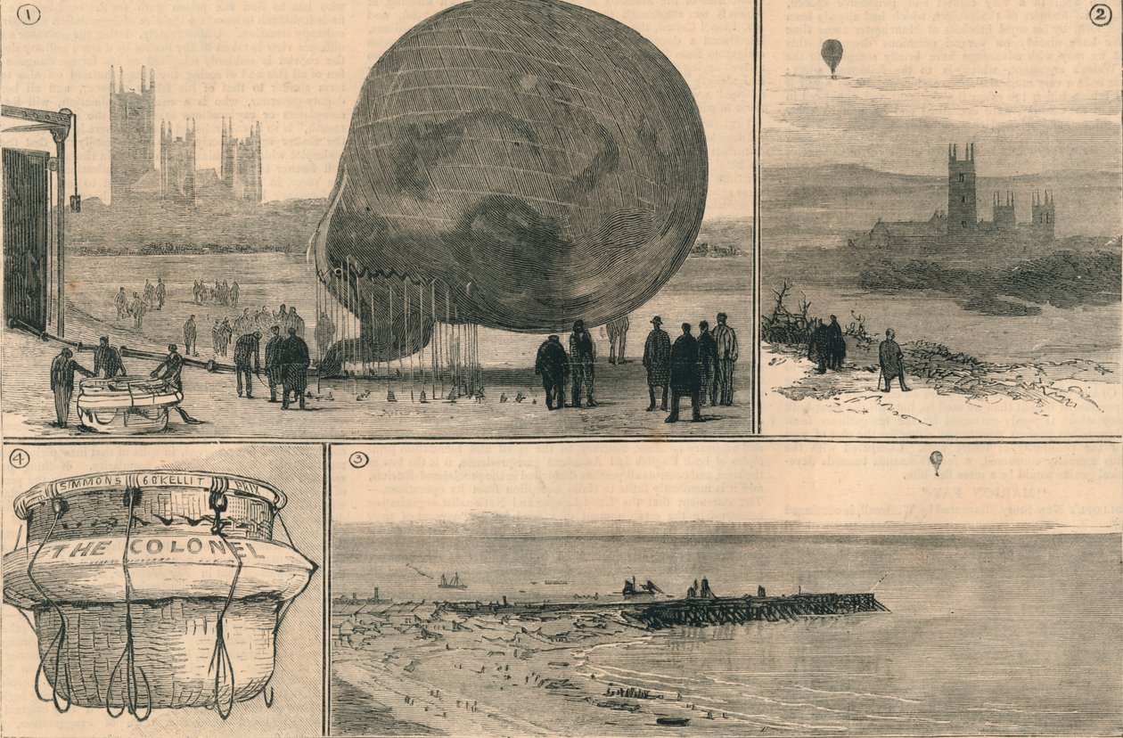 A kísérleti léggömbút a csatornán át, 1882. alkotó: Unbekannt