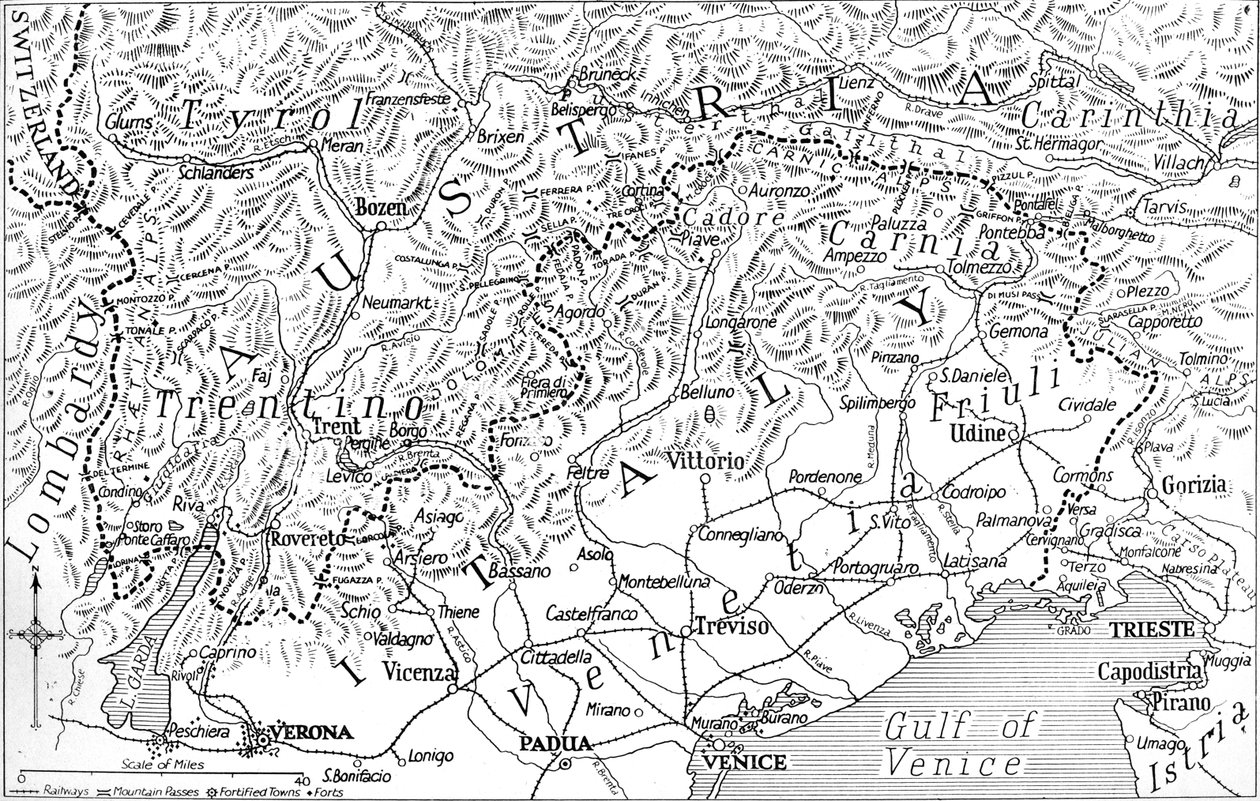 Olaszország osztrák határa, 1915 alkotó: Unbekannt