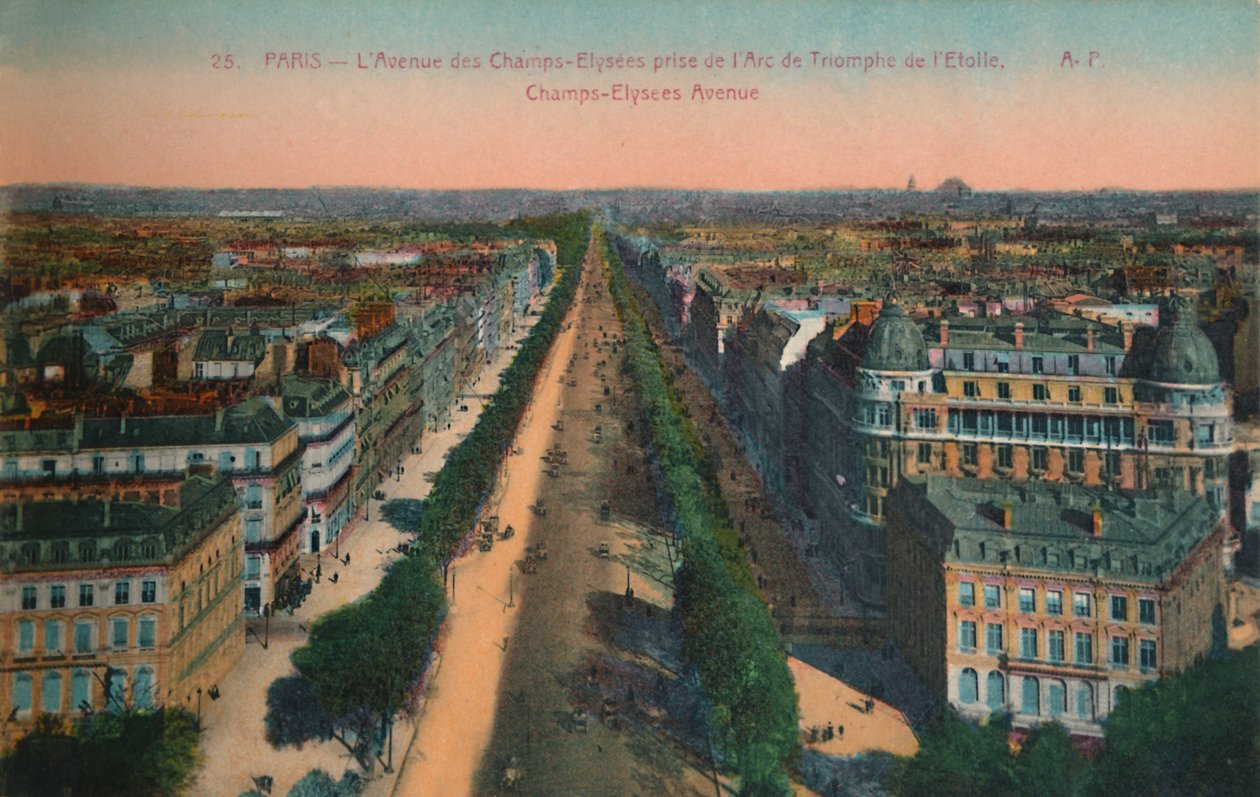 Az Avenue des Champs-Elysees, Párizs, 1920 alkotó: Unbekannt