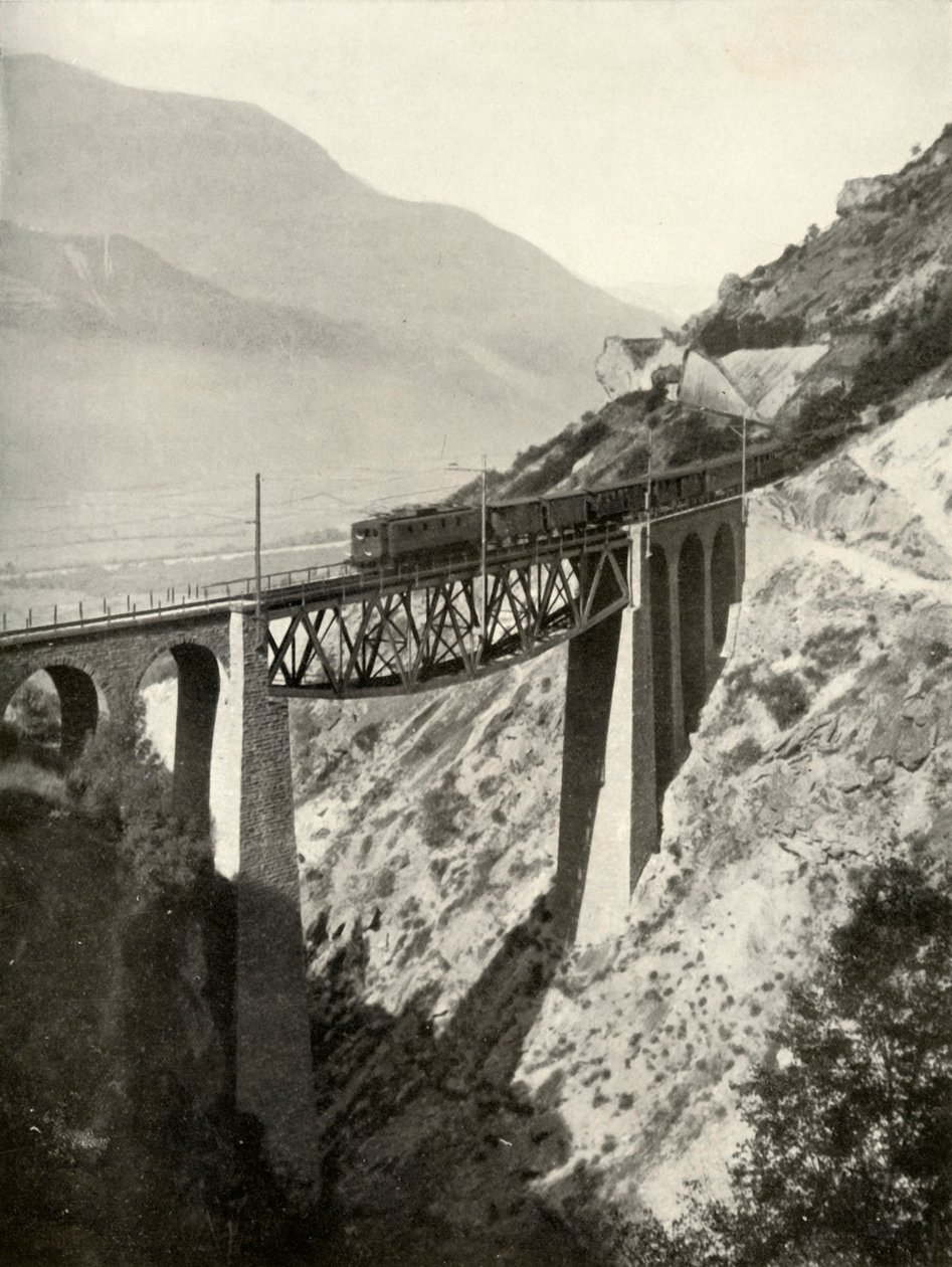 A Baltschieder-viadukt a Lotschberg-fővonalon ..., 1935-36. alkotó: Unbekannt