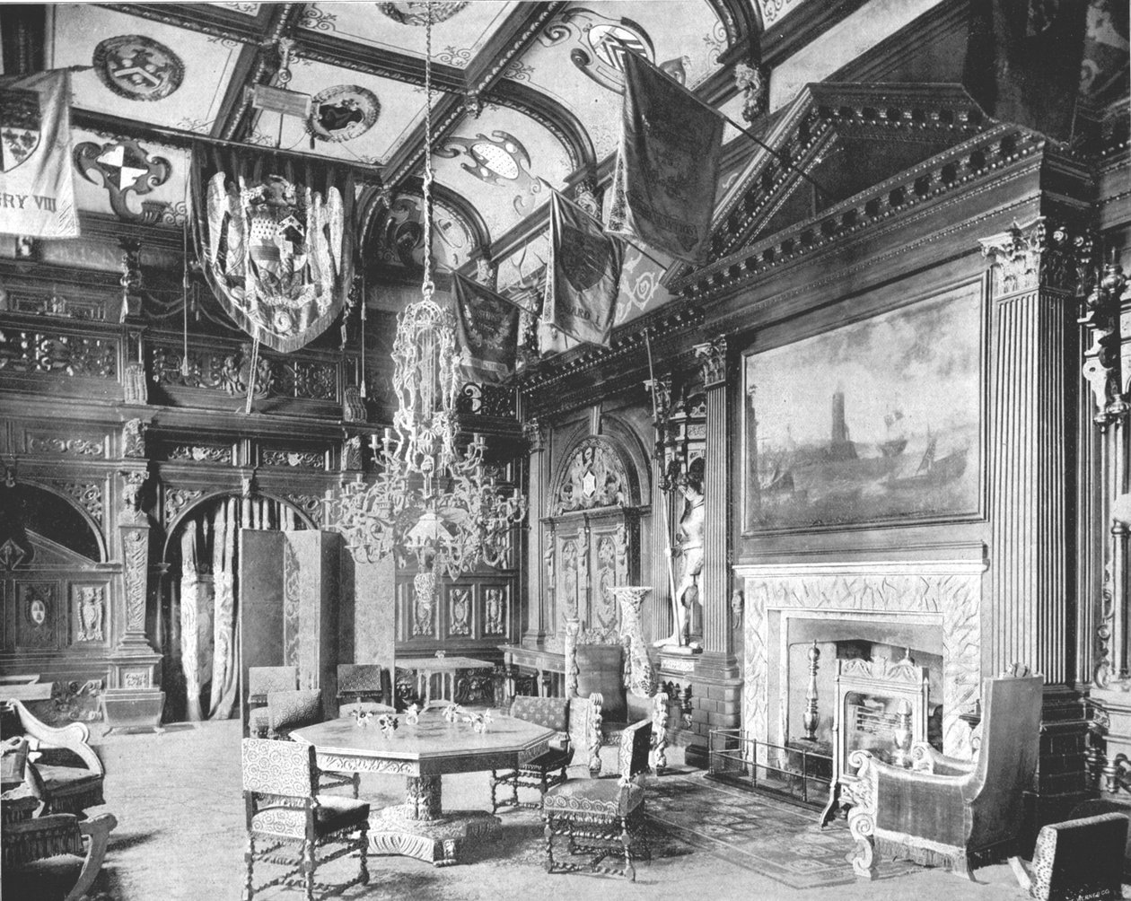A bankettterem, Knebworth House, Hertfordshire, 1894. alkotó: Unbekannt