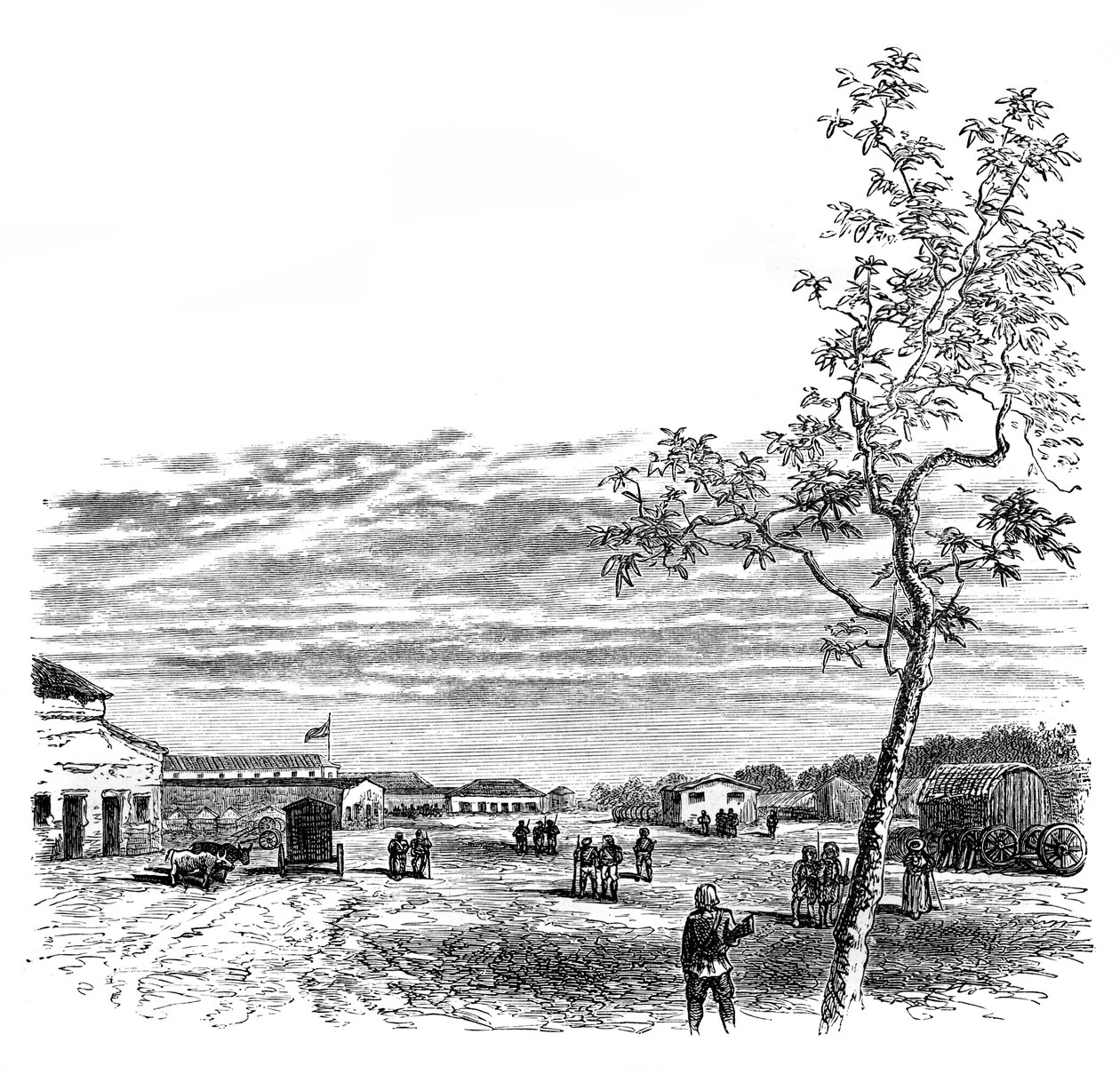 A laktanya Meerutban, India, 1850-es évek, 1888 alkotó: Unbekannt