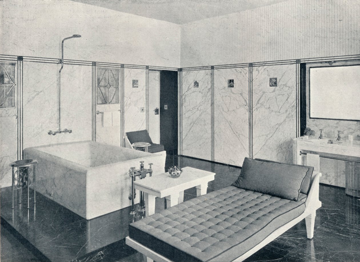 A Stoclet-palota fürdőszobája, Brüsszel, Belgium, 1914 alkotó: Unbekannt