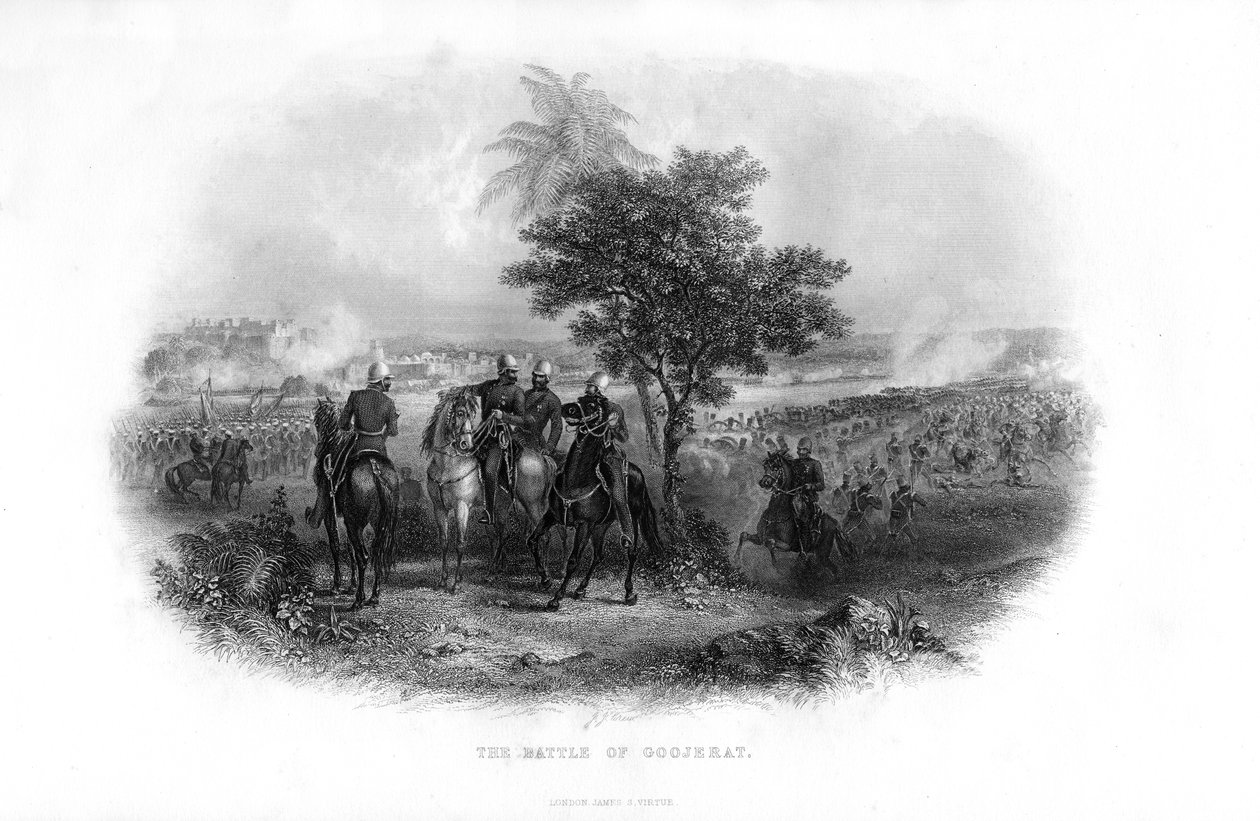 A goojerati csata, 1849, XIX alkotó: Unbekannt