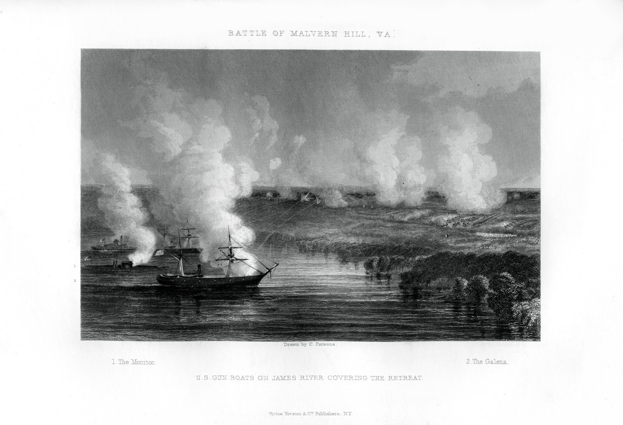 A Malvern Hill-i csata, Virginia, 1862. július 1. 1862-1867 alkotó: Unbekannt
