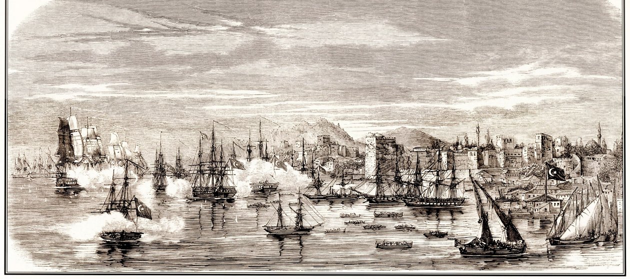 A szinopi csata 1853. november 30-án, a XIX. század közepén. alkotó: Unbekannt