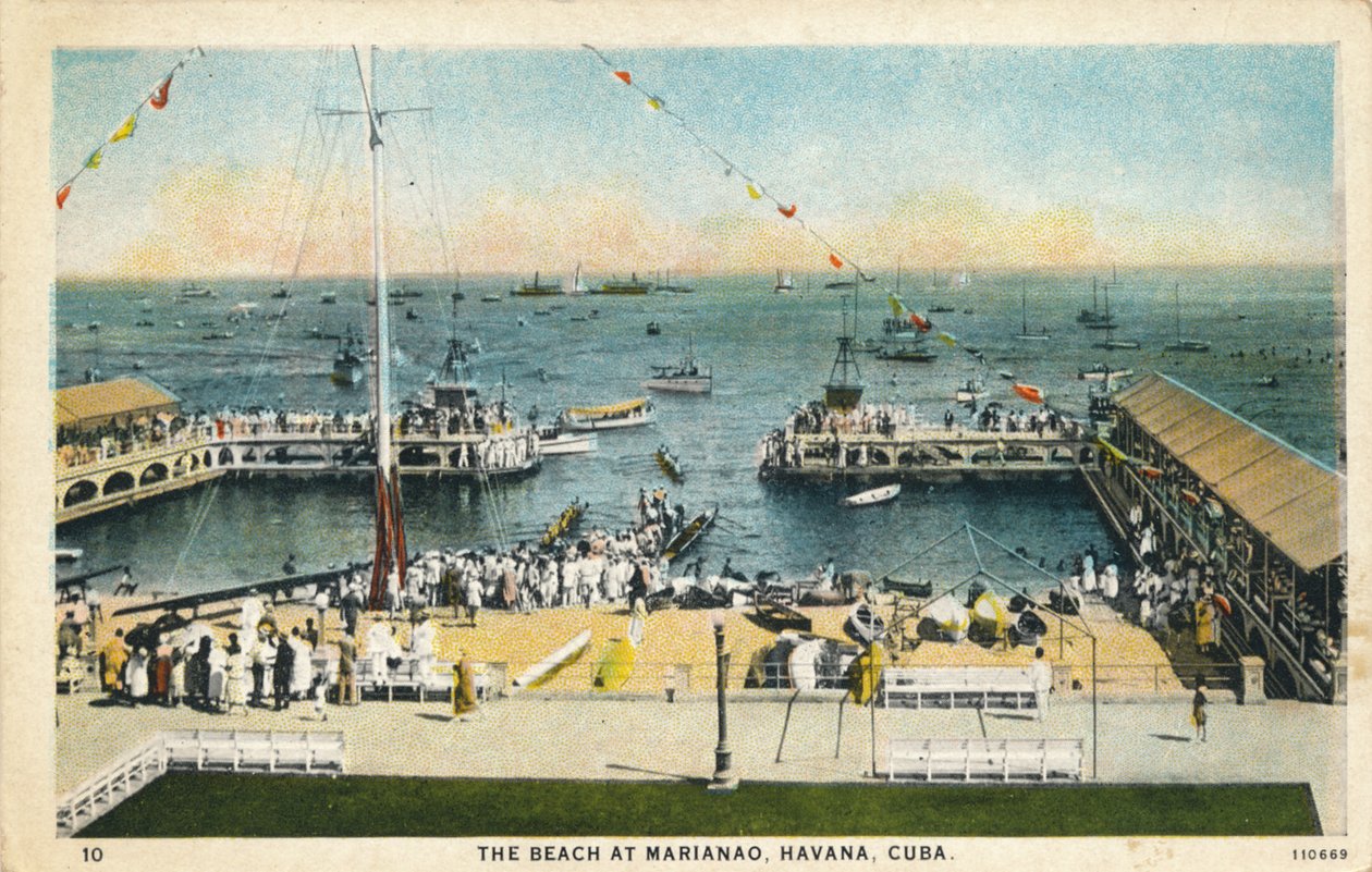The Beach at Marianao, Havanna, Kuba, 1910 alkotó: Unbekannt