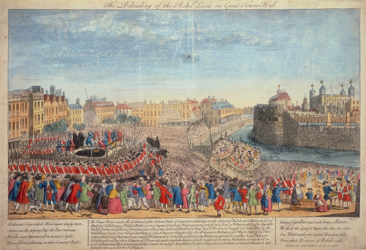 „A lázadó urak lefejezése a Great Tower Hillen”, 1746 alkotó: Unbekannt