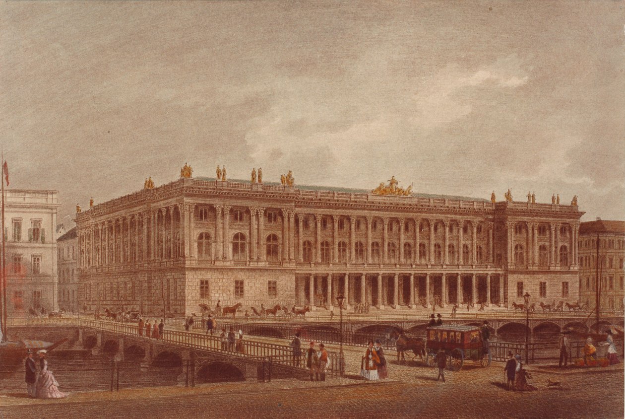 A berlini tőzsde a Burgstrasse-n, 1860-as évek vége – 1870-es évek eleje alkotó: Unbekannt