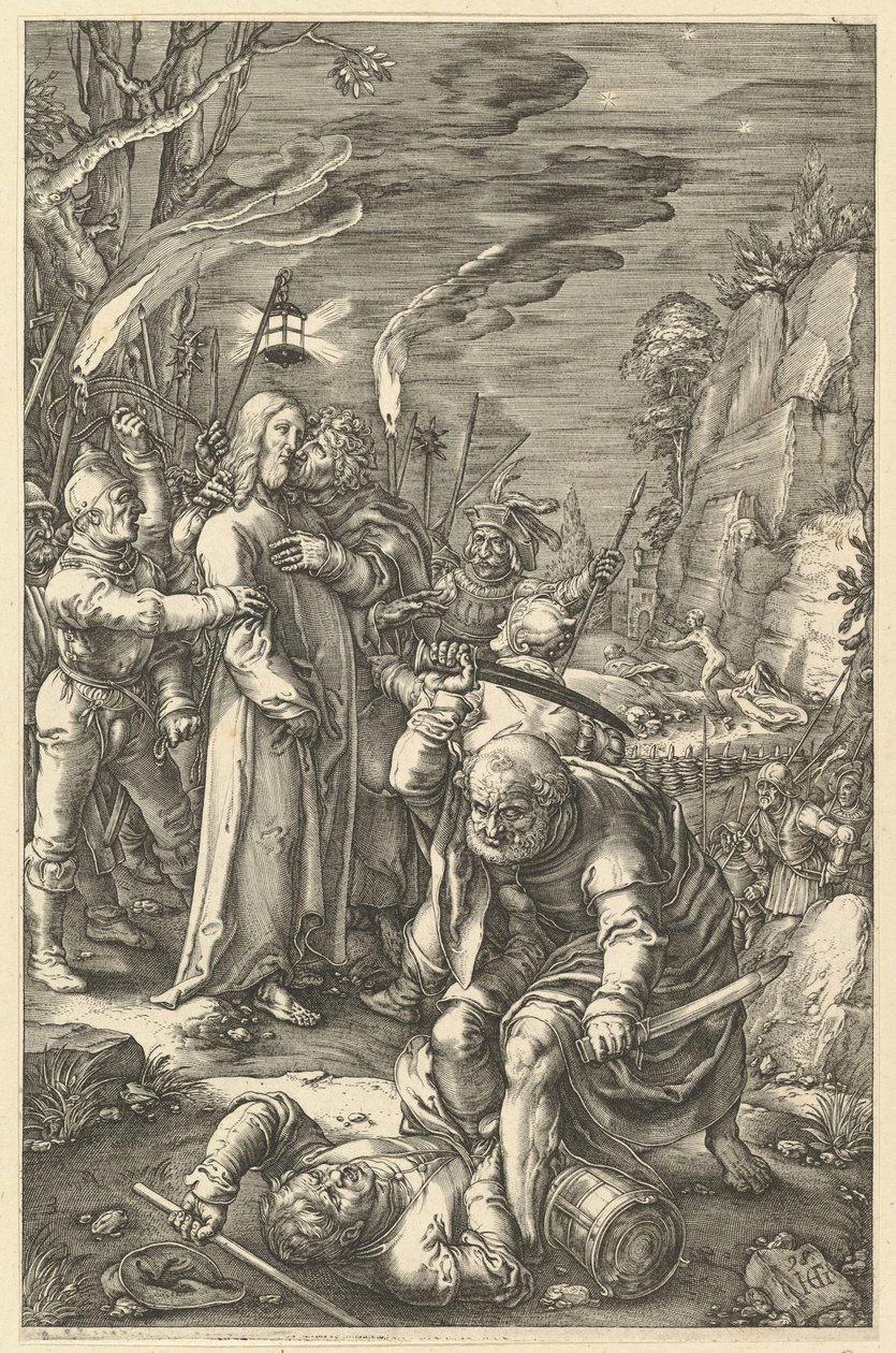 Krisztus árulása, Krisztus szenvedéséből, kb. 1598-1617. alkotó: Unbekannt