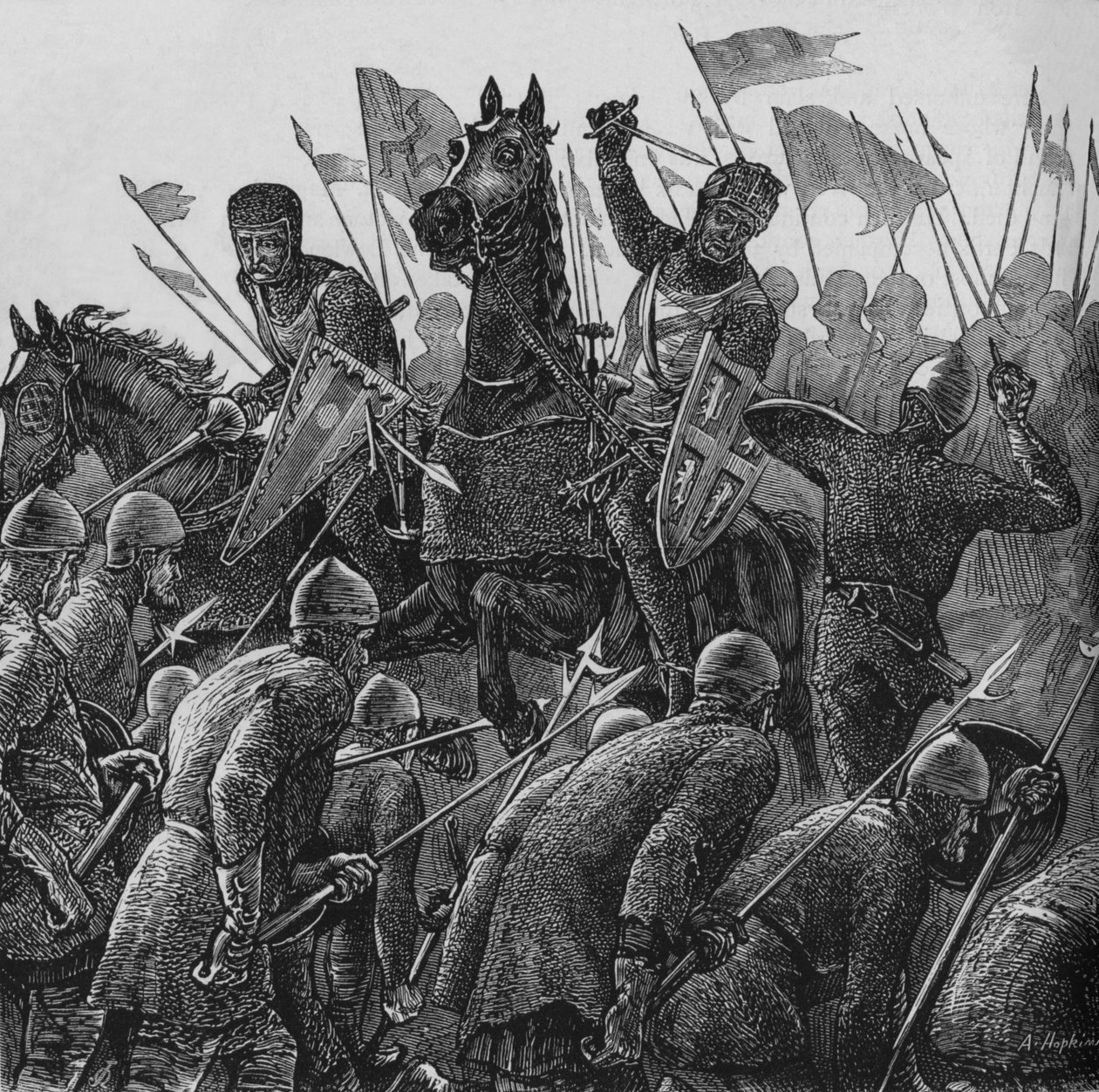 Durhams püspökének vádpontja Falkirkben, 1298. július 22., 1880 alkotó: Unbekannt
