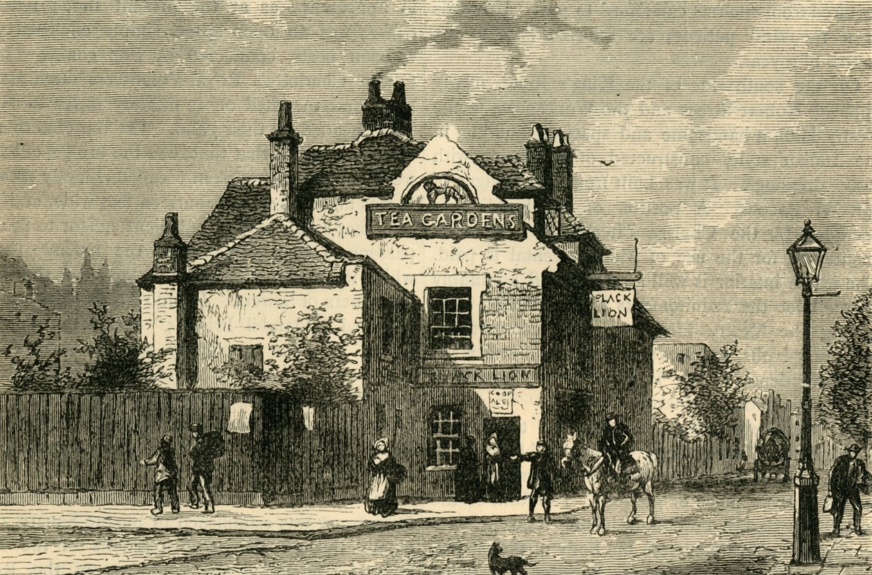 The Black Lion, Church Street, Chelsea, 1820-ban, 1876 körül. alkotó: Unbekannt