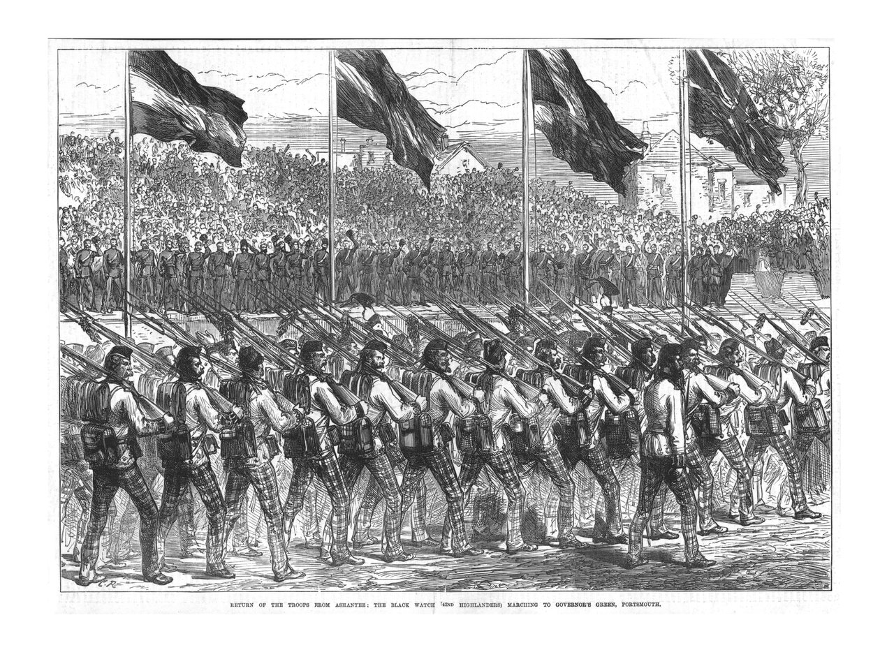 The Black Watch 42. Highlanders Governors Greenhez vonul, Portsmouth, 1874. alkotó: Unbekannt