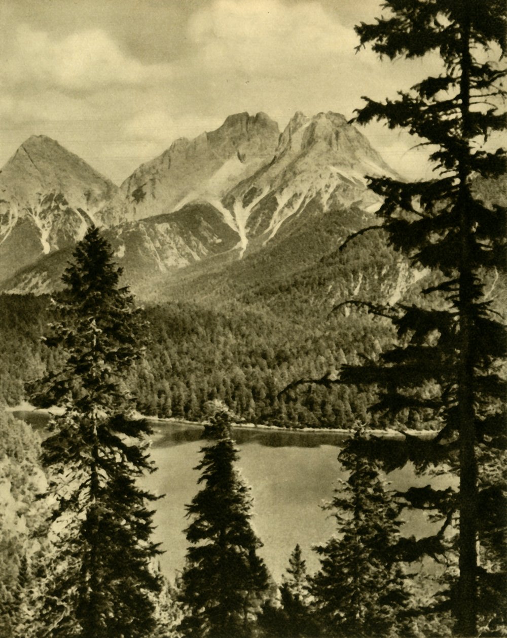 A Blindsee és a Páfrány-hágó, Tirol, Ausztria, 1935. alkotó: Unbekannt
