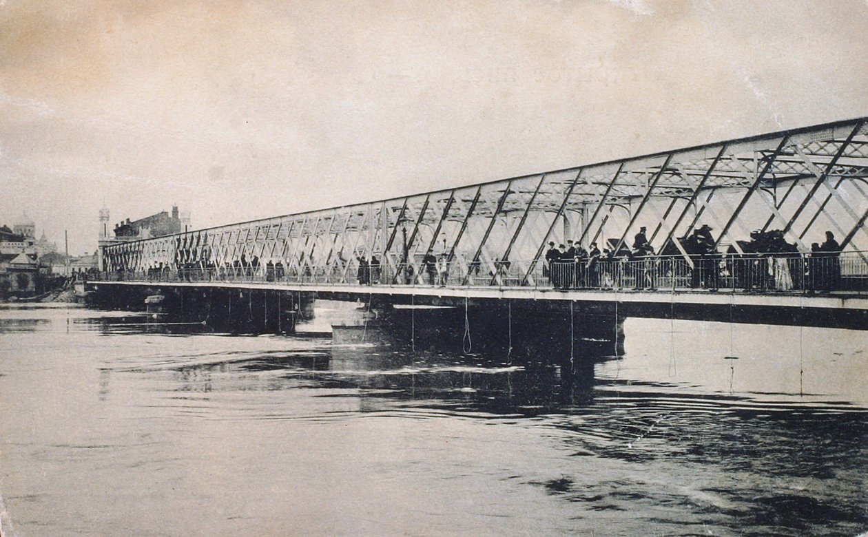 A Borodinszkij híd az 1908. áprilisi árvíz idején, Moszkva, Oroszország alkotó: Unbekannt