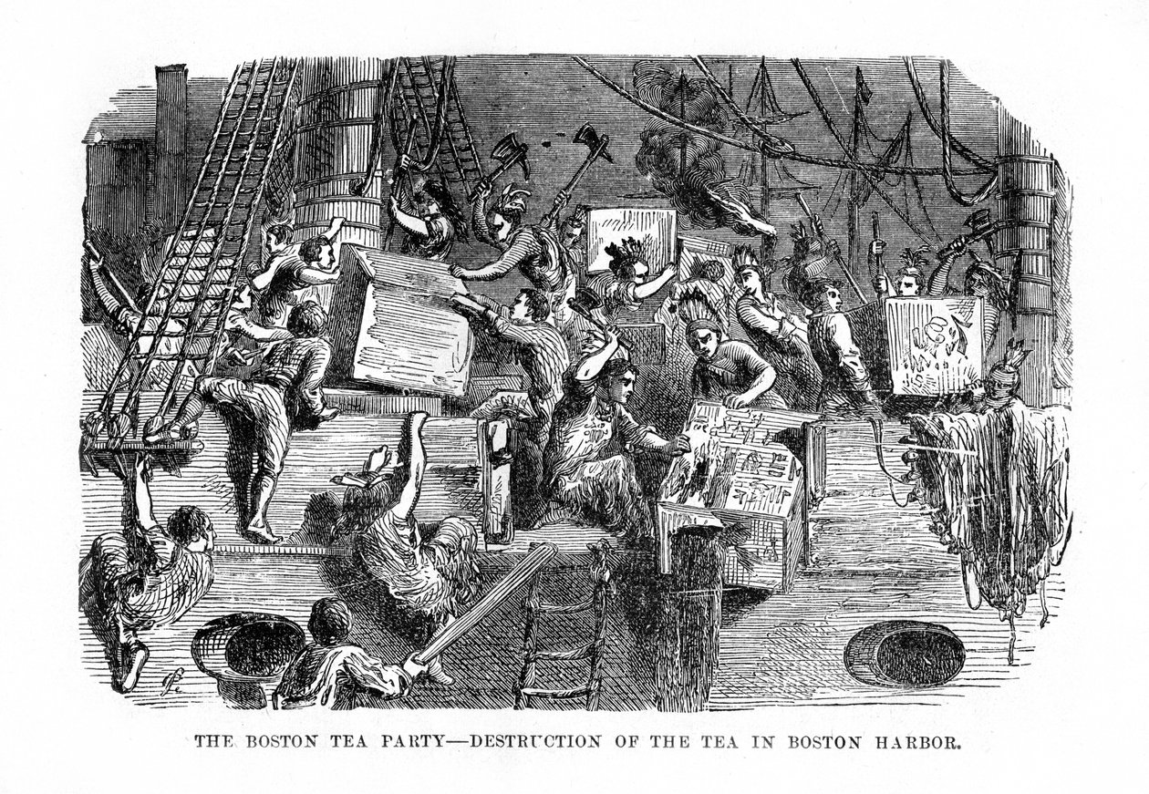 Boston Tea Party, 1773. december 16., 1872 alkotó: Unbekannt