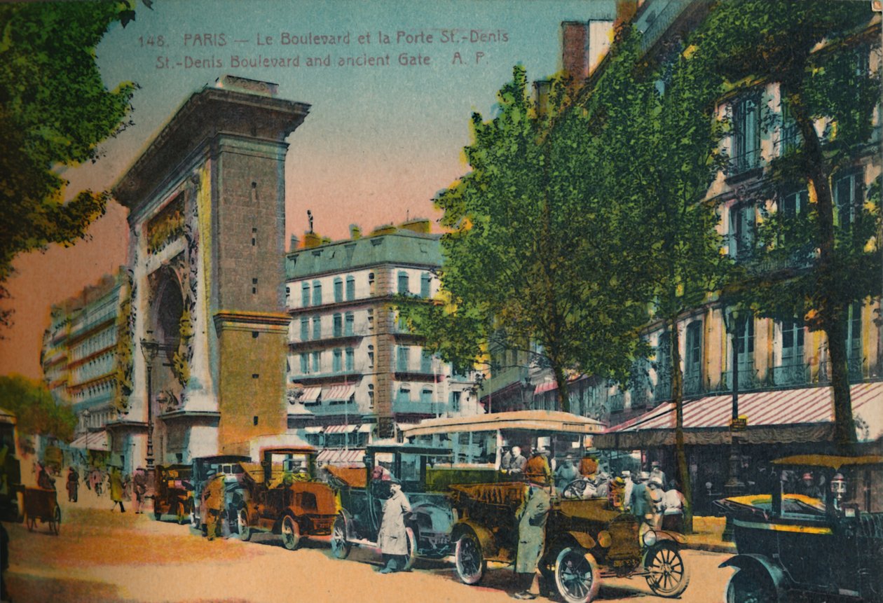 A Boulevard Saint-Denis és a Porte Saint-Denis, Párizs, 1920 alkotó: Unbekannt