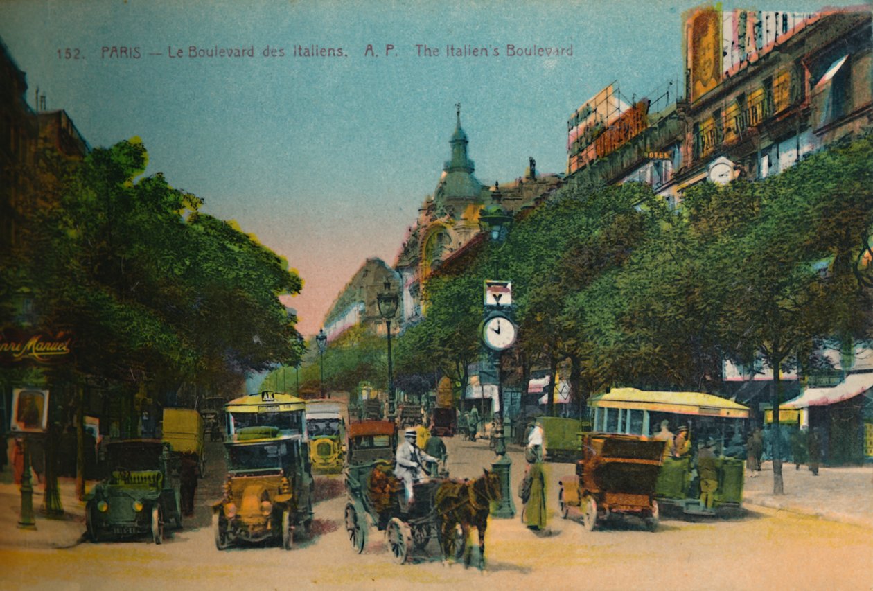 A Boulevard des Italiens, Párizs, 1920 alkotó: Unbekannt