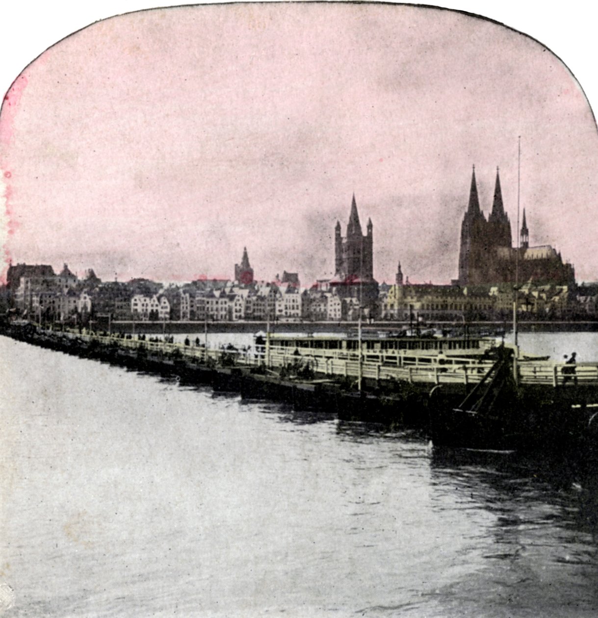 Hajók hídja a Rajnán, Köln, Németország, 20. század eleje alkotó: Unbekannt