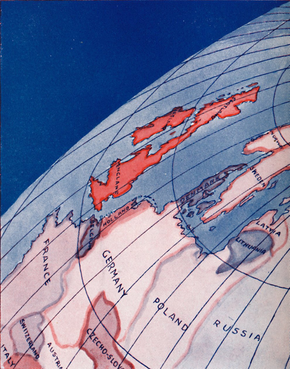 A Brit-szigetek és Észak-Európa reggel 6 órakor, 1935 nyár közepén alkotó: Unbekannt