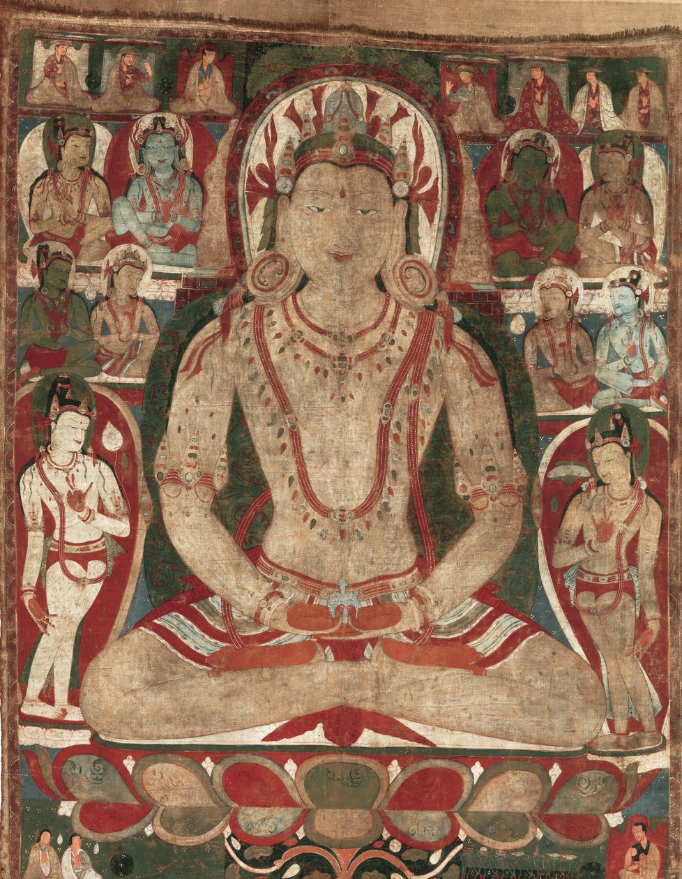 A Buddha Amitayus Bodhiszattvák jelenléte, 11. vagy 12. század eleje. alkotó: Unbekannt