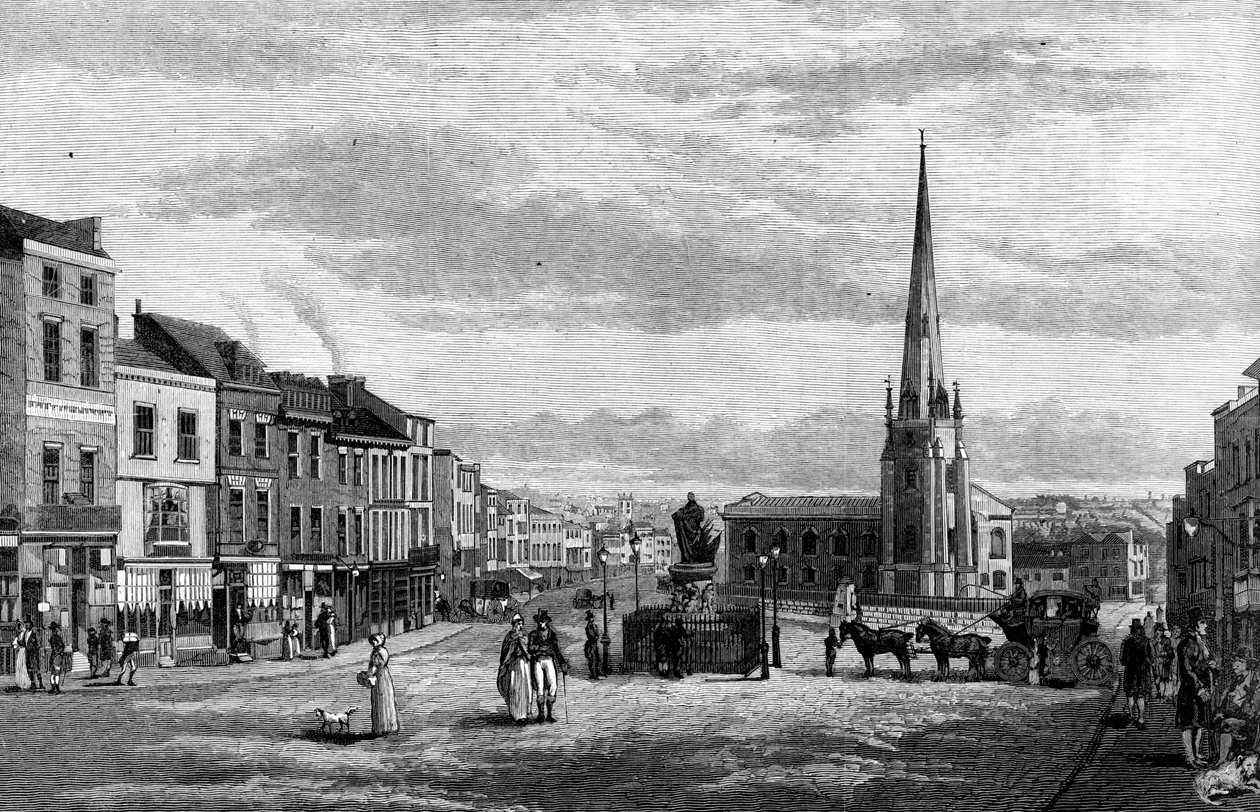 A Bull Ring a St Martins templommal, Birmingham, 1812 1887 alkotó: Unbekannt