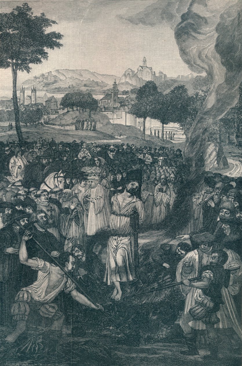 Huss János felgyújtása a konstanzi zsinat által, 1415. július 6., 1907. alkotó: Unbekannt