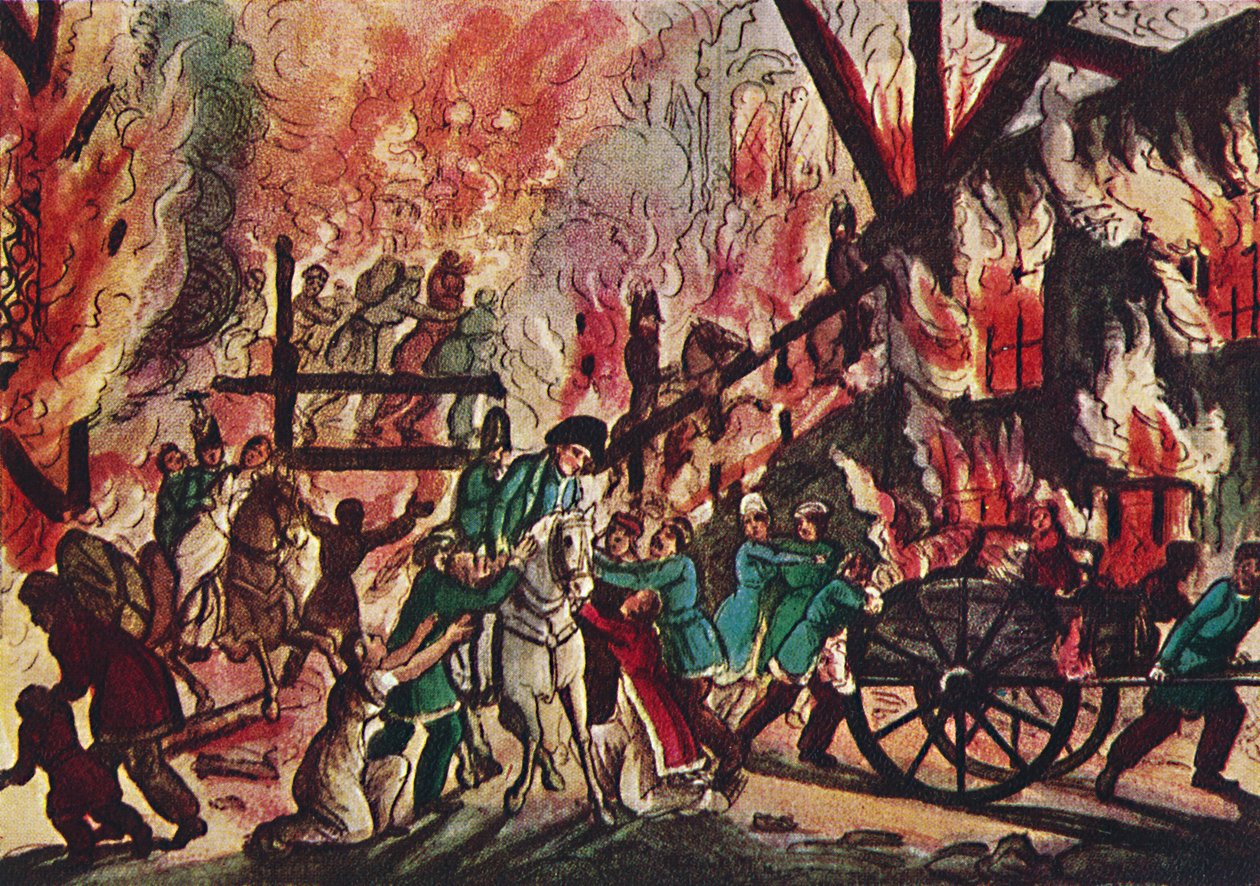 Moszkva égése: Nagy katonai és lovas látvány, 1942 alkotó: Unbekannt