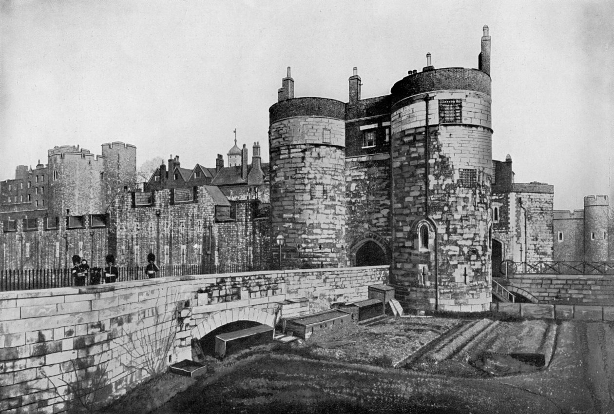 A Byward Tower és a külső kórterem, Tower of London, XX. század alkotó: Unbekannt