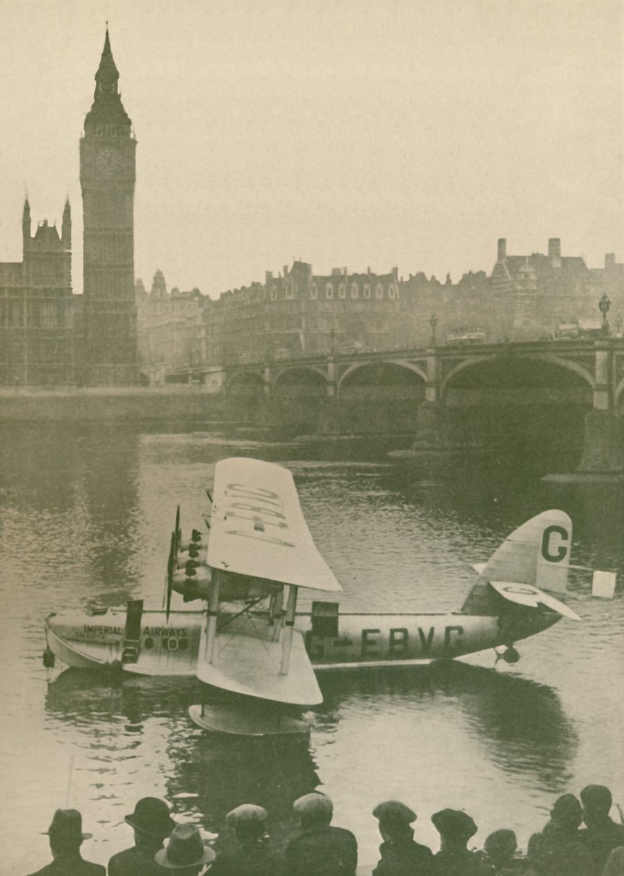 A Calcutta Flying-Boat kikötve a Temzénél a Parlamenttel szemben, 1927 alkotó: Unbekannt