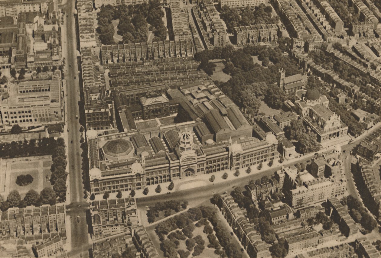 A kamera kilátást nyújt South Kensingtonra egy alacsonyan repülő repülőgépről, 1935. alkotó: Unbekannt