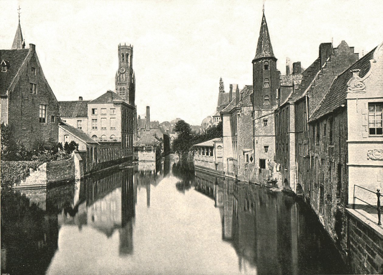 A csatorna, Brugge, Belgium, 1895. alkotó: Unbekannt