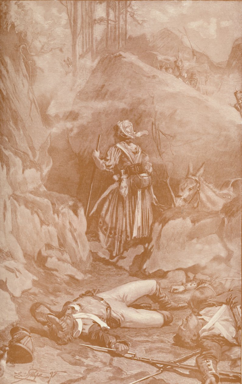 A busacói sziklákra mászó 26. ezred Cantinière-je, 1810, 1896. alkotó: Unbekannt