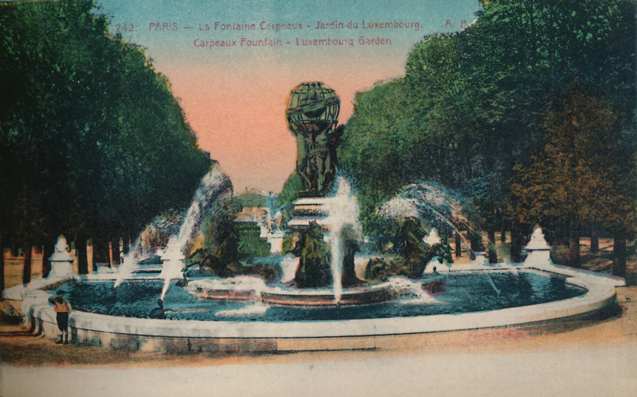 A Carpeaux-kút - Luxembourg Gardens, Párizs, 1920 alkotó: Unbekannt
