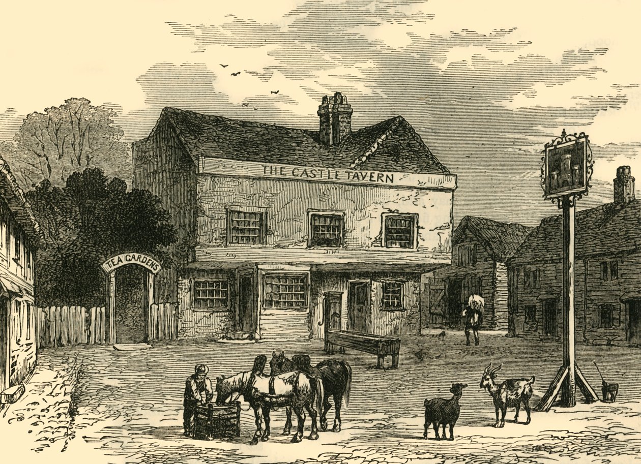 A Castle Tavern, Kentish Town Road, 1800-ban, 1876 körül. alkotó: Unbekannt