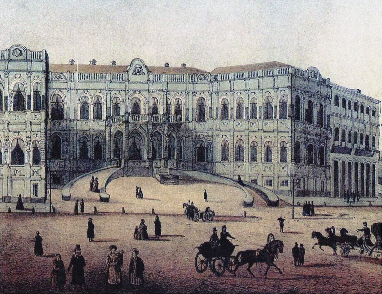 A Csertkov-ház a Myasnitskaya utcában Moszkvában, 1860-as évek alkotó: Unbekannt