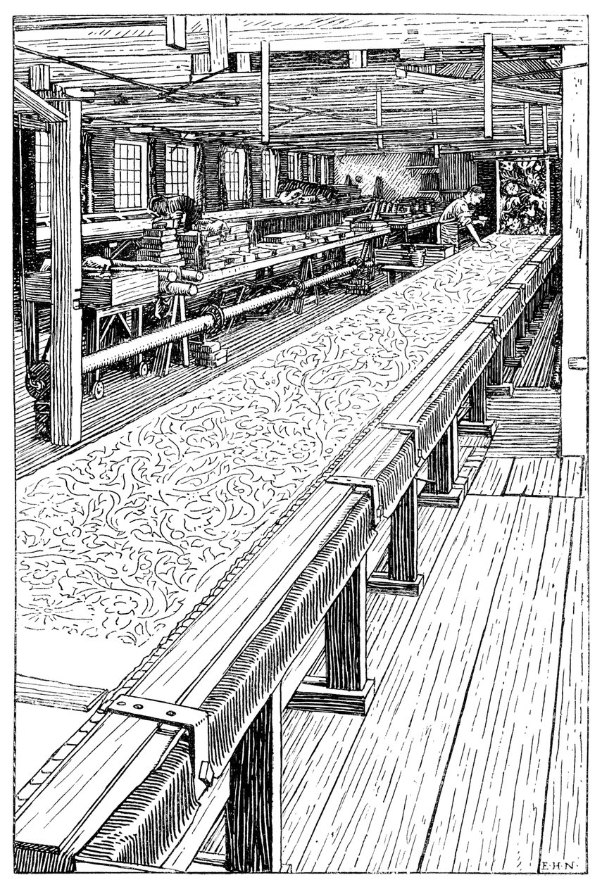 The Chintz Printing Room, Merton Abbey Mills, London, 1899 alkotó: Unbekannt