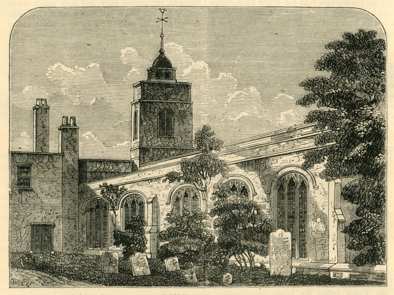 A Church of Allhallows, Barking, 1750-ben, 1872 körül. alkotó: Unbekannt