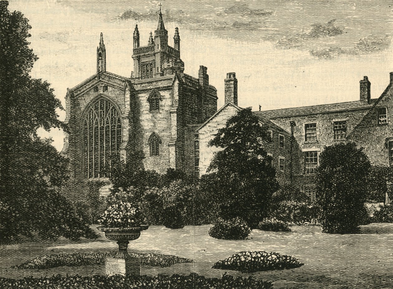 A College Chapel, a Wardens Gardensből, 1898. alkotó: Unbekannt