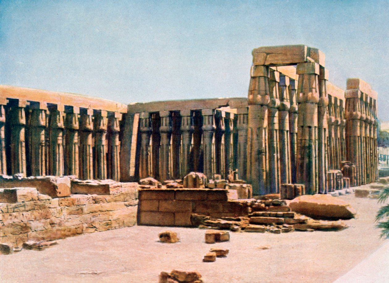 III. Amenhotep oszlopcsarnoka, Luxor temploma, Egyiptom, XX. század alkotó: Unbekannt