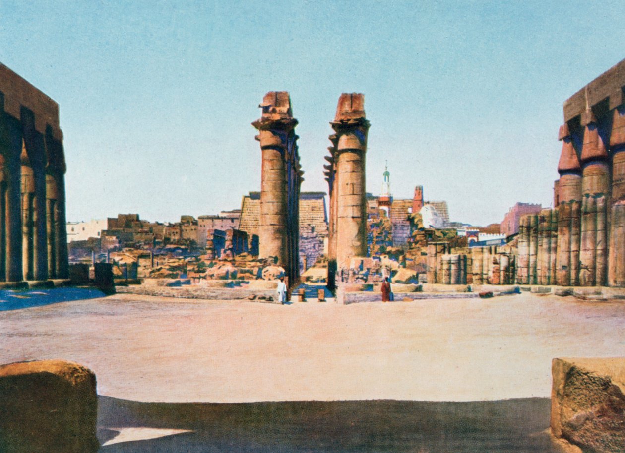 III. Amenhotep oszlopsora, Luxor temploma, Egyiptom, XX. század alkotó: Unbekannt