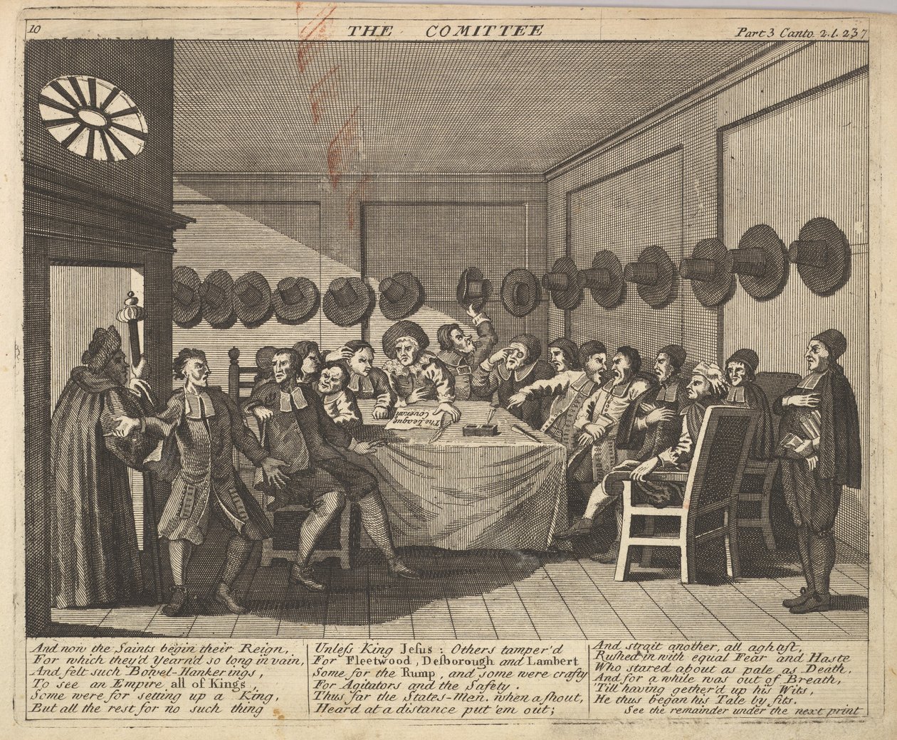 A bizottság 10. tábla: Illusztrációk Samuel Butler Hudibras című művéhez, 1725-30. alkotó: Unbekannt
