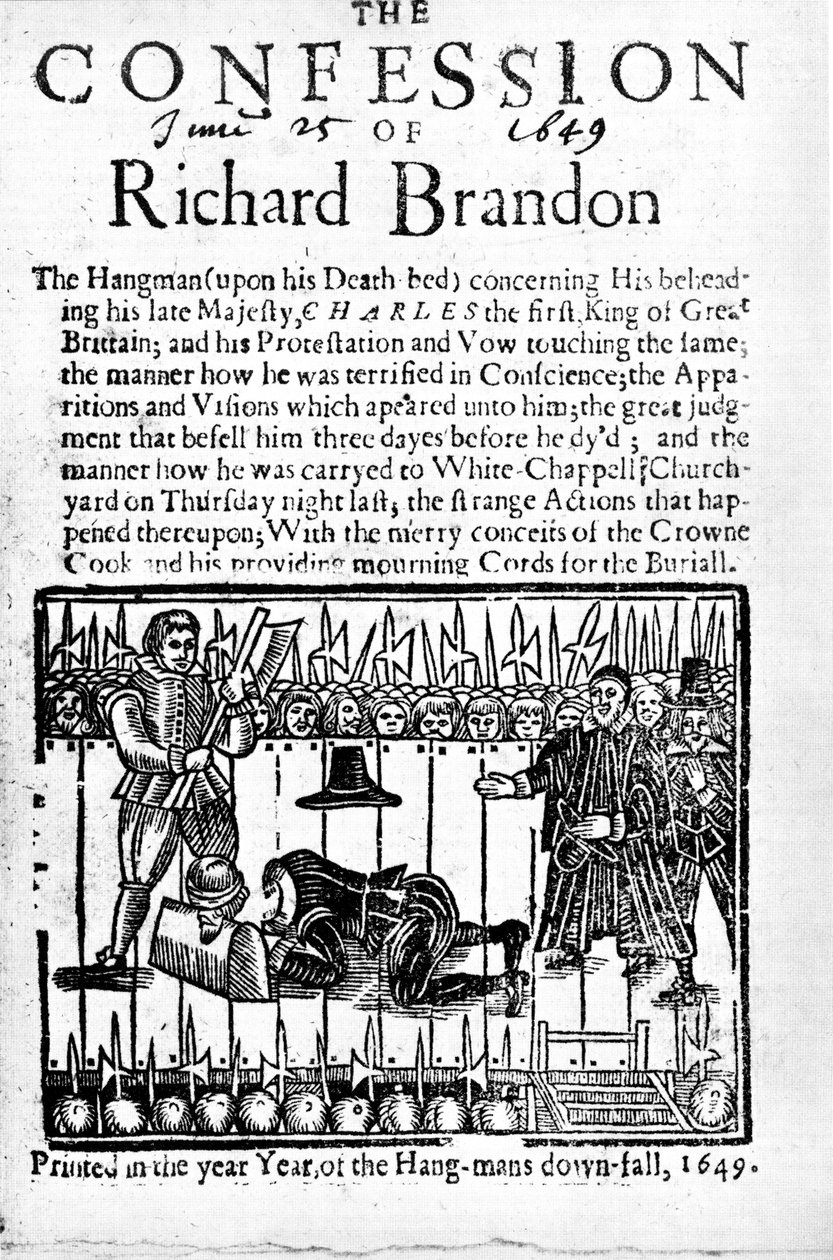 Richard Brandon vallomása, 1649 alkotó: Unbekannt