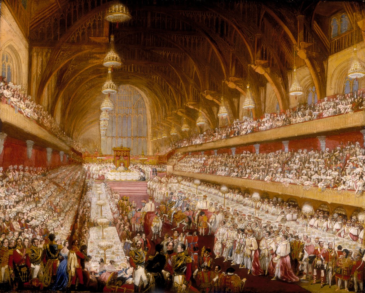 „IV. György király koronázási bankettje a Westminster Hallban”, 1821 alkotó: Unbekannt