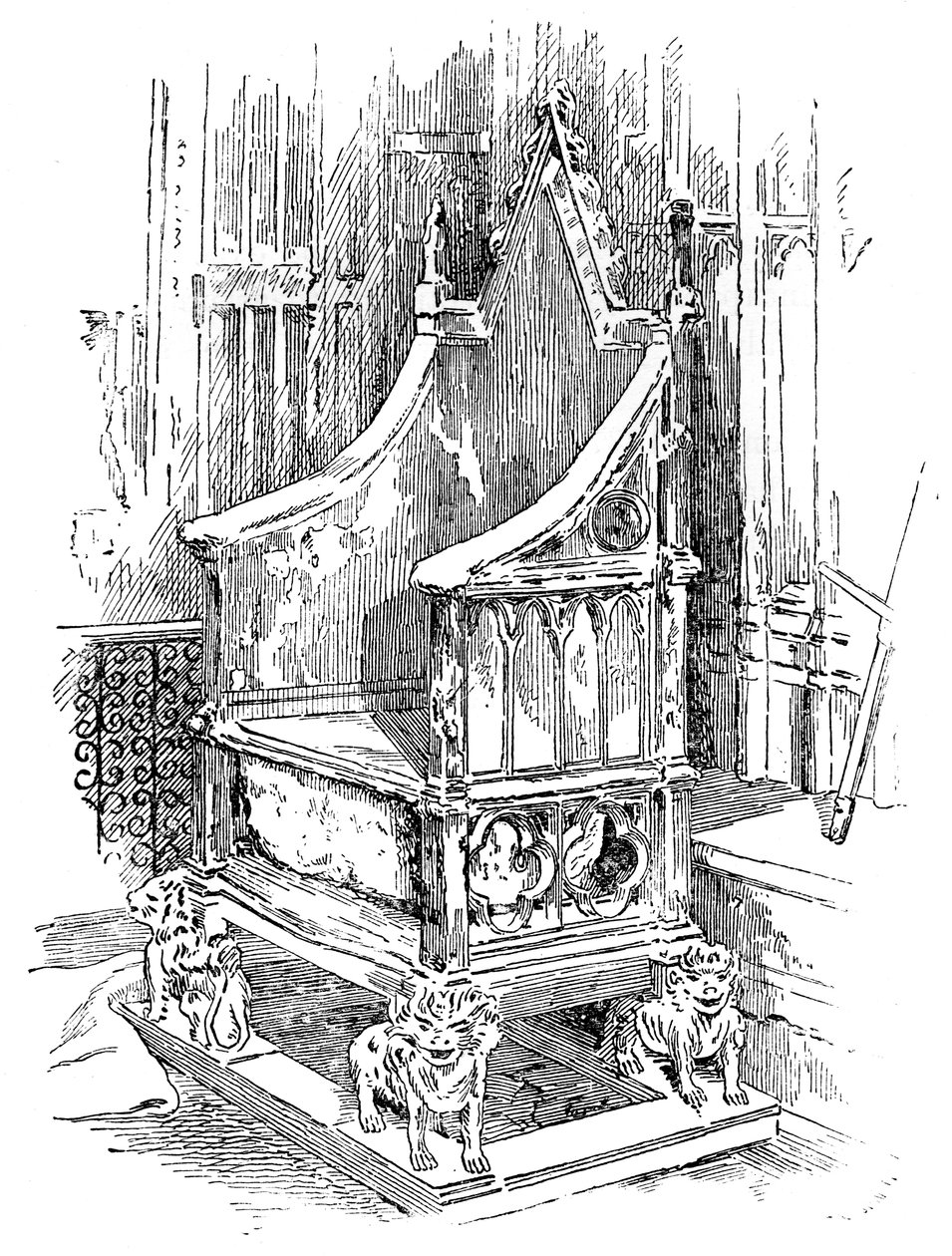 A koronázási szék, Westminster Abbey, London, 1900 alkotó: Unbekannt