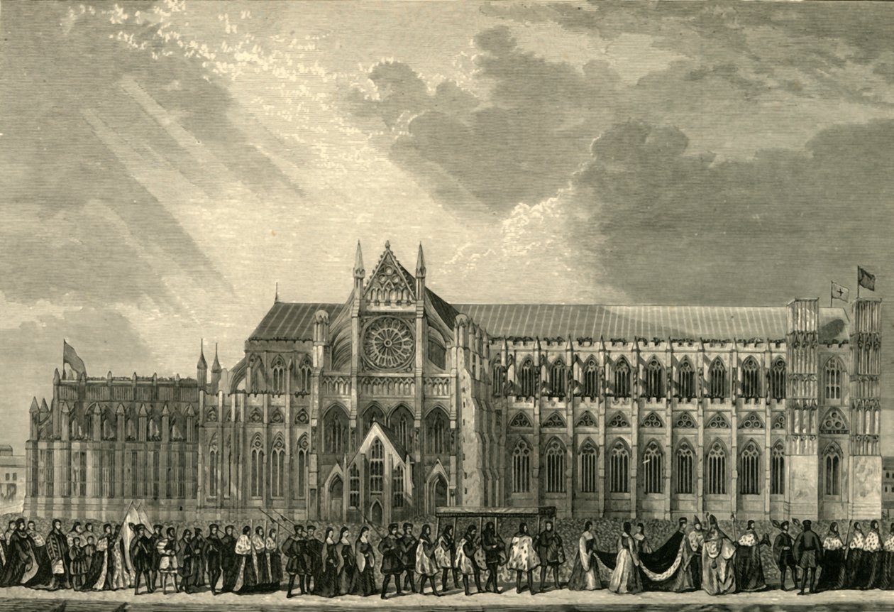 Anne Boleyn koronázási körmenete a Westminster-apátságba, 1533, 1881. alkotó: Unbekannt